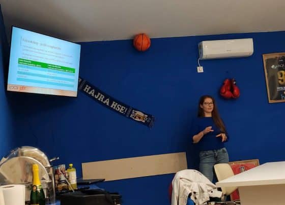 Kocsi Judit sport mentáltréner tart előadást a játékvezetőknek