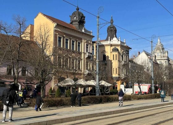 Leomlott egy tűzfal a belvárosban